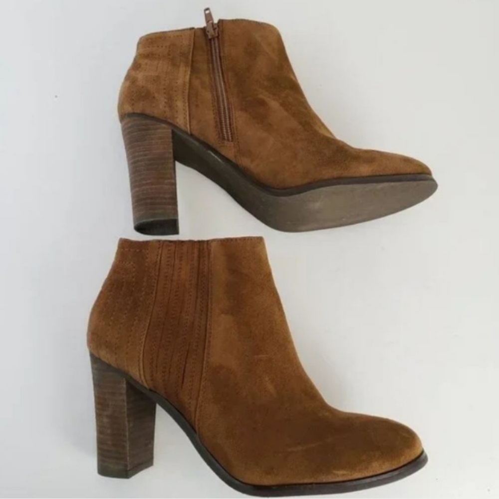 Carlos By Carlos Santana Kaliopi Brown Suede Ankle Booties Women's Size 8.5